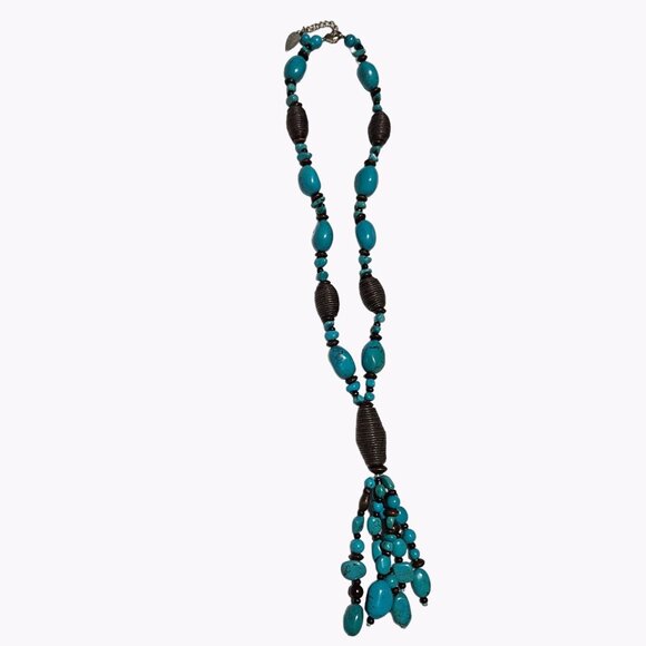 Coldwater Creek Southwest Turquoise Beaded Lariat Necklace  Fashion Jewelry - Picture 2 of 9